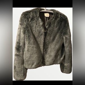 Edun medium faux fur lined blue jacket coat